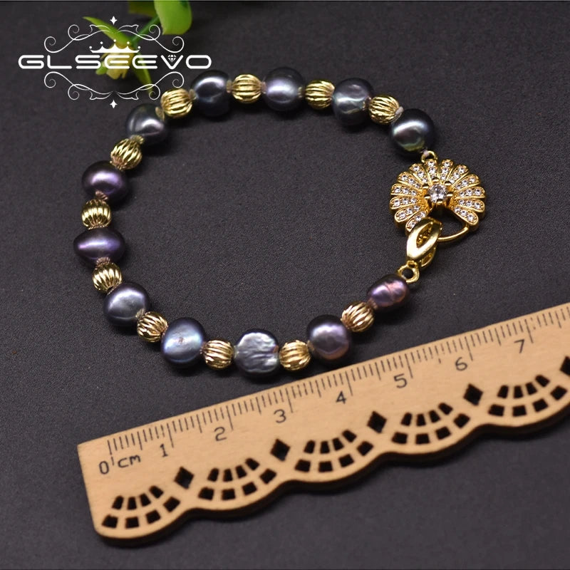 Freshwater Pearl Bracelet Copper 18k Plated GB0949