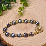 Freshwater Pearl Bracelet Copper 18k Plated GB0949