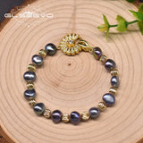 Freshwater Pearl Bracelet Copper 18k Plated GB0949