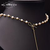 Freshwater Pearl Necklace For Women Wedding Party Bow Pearl Pendant