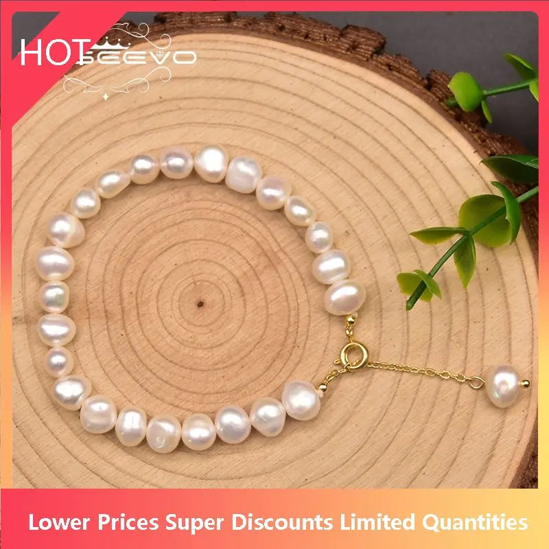 Freshwater Pearl Pendant Hand Bracelet for Women