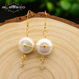GLSEEVO Natural Stone Baroque Pearl Drop Earrings GE0514