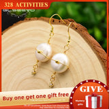 GLSEEVO Natural Stone Baroque Pearl Drop Earrings GE0514