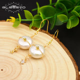 GLSEEVO Natural Stone Baroque Pearl Drop Earrings GE0514