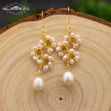 GLSEEVO Natural Pearl Dangle Earrings Women Gift Drop Earrings GE0671
