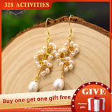 GLSEEVO Natural Pearl Dangle Earrings Women Gift Drop Earrings GE0671