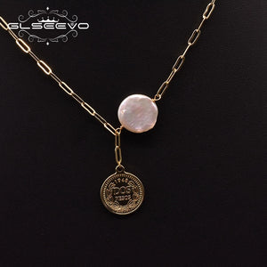Pendant Necklace Freshwater Pearl Jewelry Chain Tag Set Chain