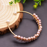 GLSEEVO Purple Pearls Bangle - Engagement Bracelet GB0210C