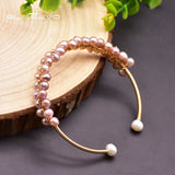 GLSEEVO Purple Pearls Bangle - Engagement Bracelet GB0210C