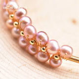 GLSEEVO Purple Pearls Bangle - Engagement Bracelet GB0210C