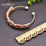 GLSEEVO Purple Pearls Bangle - Engagement Bracelet GB0210C