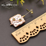 High Baroque Pink Pearl Drop Earrings Wedding Jewelry