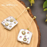 High Baroque Pink Pearl Drop Earrings Wedding Jewelry