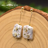 High Baroque Pink Pearl Drop Earrings Wedding Jewelry