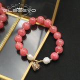 Heart-Shaped Natural Pearls Red Bracelet