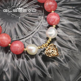 Heart-Shaped Natural Pearls Red Bracelet