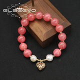 Heart-Shaped Natural Pearls Red Bracelet