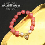 Heart-Shaped Natural Pearls Red Bracelet