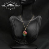 Colorful Crystal Pendant Necklace For Woman Jewelry Girls Gift