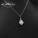 Green Tanglin Woman Pendant Necklace Charm Elegance Retro Fine Jewelry