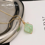 Green Tanglin Woman Pendant Necklace Charm Elegance Retro Fine Jewelry
