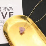 Irregular Purple Amethyst Pendant Necklace High Jewelry Anniversary