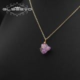 Irregular Purple Amethyst Pendant Necklace High Jewelry Anniversary