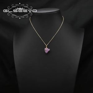 Irregular Purple Amethyst Pendant Necklace High Jewelry Anniversary