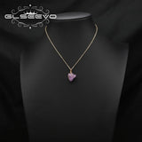 Irregular Purple Amethyst Pendant Necklace High Jewelry Anniversary