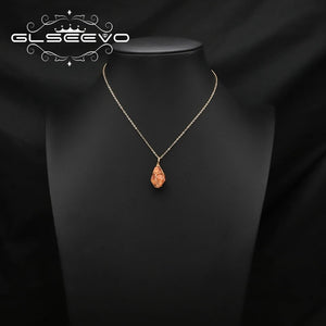 Irregular Red Carnelian Pendant Necklace Retro Charm Jewelry