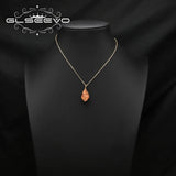 Irregular Red Carnelian Pendant Necklace Retro Charm Jewelry