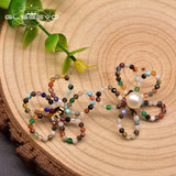 GLSEEVO Pearl Flower Stud Earrings Sweet Party Jewelry