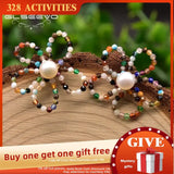 GLSEEVO Pearl Flower Stud Earrings Sweet Party Jewelry