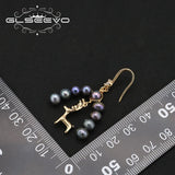 Lapis Lazuli Elk Ear Hooks Women's Earrings
