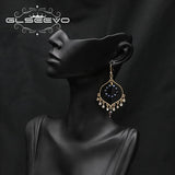 Lapis Lazuli Zircon Tassel Earrings for Women Christmas Gift