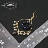 Lapis Lazuli Zircon Tassel Earrings for Women Christmas Gift