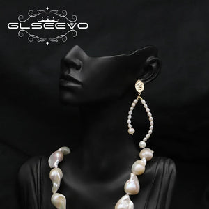 Long Piercing Nature Pearl Eardrop Classic Female Temperament Fine Jewelry