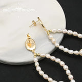 Long Piercing Nature Pearl Eardrop Classic Female Temperament Fine Jewelry