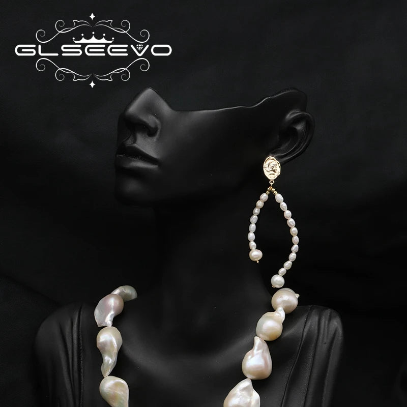 Long Piercing Nature Pearl Eardrop Classic Female Temperament Fine Jewelry