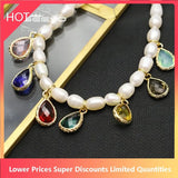 Colorful Water Droplets Crystal Pearl Bracelet for Women