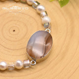 GLSEEVO Agate Pearl Bracelet Women Girl Party Jewelry