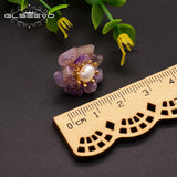 Amethyst Pearl Stud Earrings 925 Silver Flower Jewelry