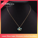 Baroque Freshwater Pearl Necklace Birthday Gift Turquoise Flower Pendant