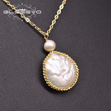 Baroque Pearl Pendant Necklace 925 Sterling Silver Jewelry