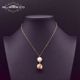 Baroque Pearl 925 Sterling Silver Pendant Flower Necklace