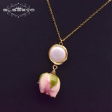 Baroque Pearl 925 Sterling Silver Pendant Flower Necklace