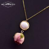 Baroque Pearl 925 Sterling Silver Pendant Flower Necklace