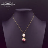 Baroque Pearl 925 Sterling Silver Pendant Flower Necklace