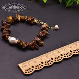 Baroque Pearl Bracelet Brown Stone Jewelry GB0201C