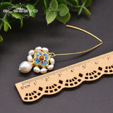 Baroque Pearl Earrings Cloisonne Wedding Jewelry